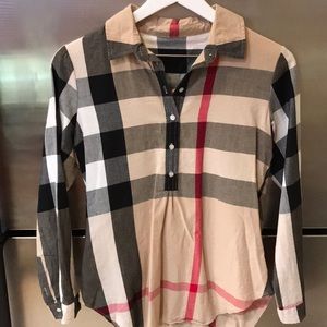 Plaid collar button down shirt